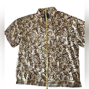 Pendleton short sleeve 100 percent silk button front men's shirt size XL